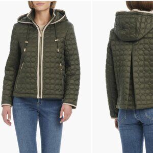 Kate Spade olive green quilted water-resistant jacket